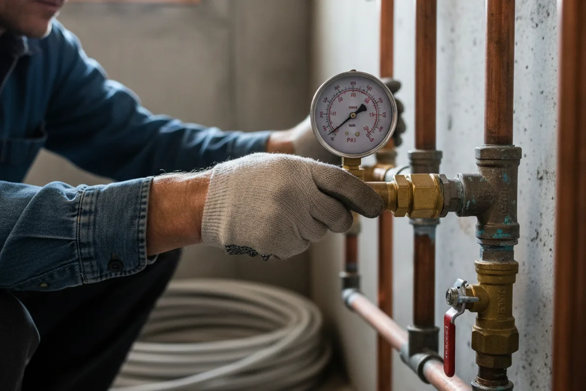 Pressure testing a repaired line during Water Line Repair in Layton